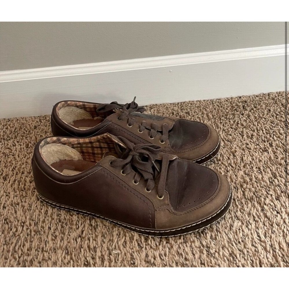 UGG Australia Ultra Mercer Brown Leather Sneakers Shoes EU 42.5 Men's US 9.5 - Picture 2 of 3